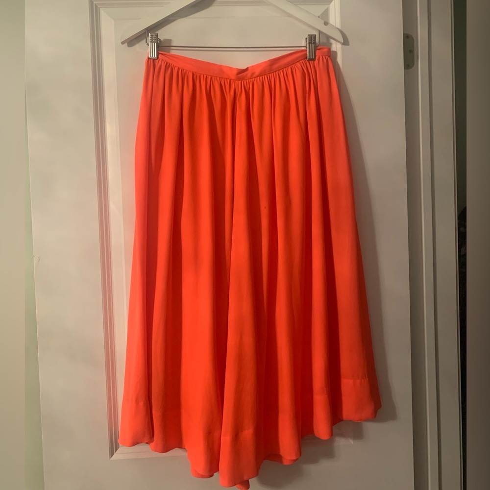 Whistles Neon Orange Midi Skirt